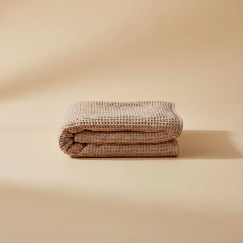 folded waffle blanket