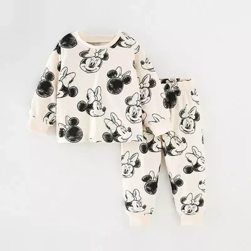0-4 Year Children’s Clothes Set Autumn Winter New Cartoon Home Wear Baby Boys Girls Pajamas Two Piece Cotton Kids Clothing Sets