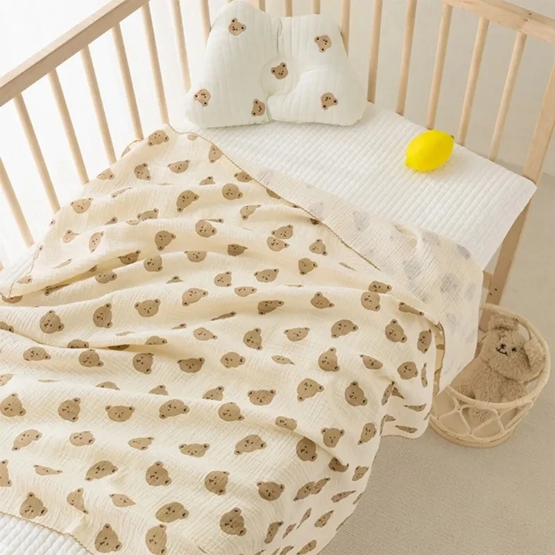 2-layer Swaddle Blanket Cotton Muslin Blanket for Girls & Boys Baby Receiving Swaddles for Newborn & Infant Swaddling