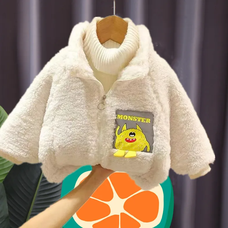 2023 Winter New Korean Version of Boys and Girls Winter Zipper Coat Hoodie Baby Coat Baby Winter Baby Girl Jacket