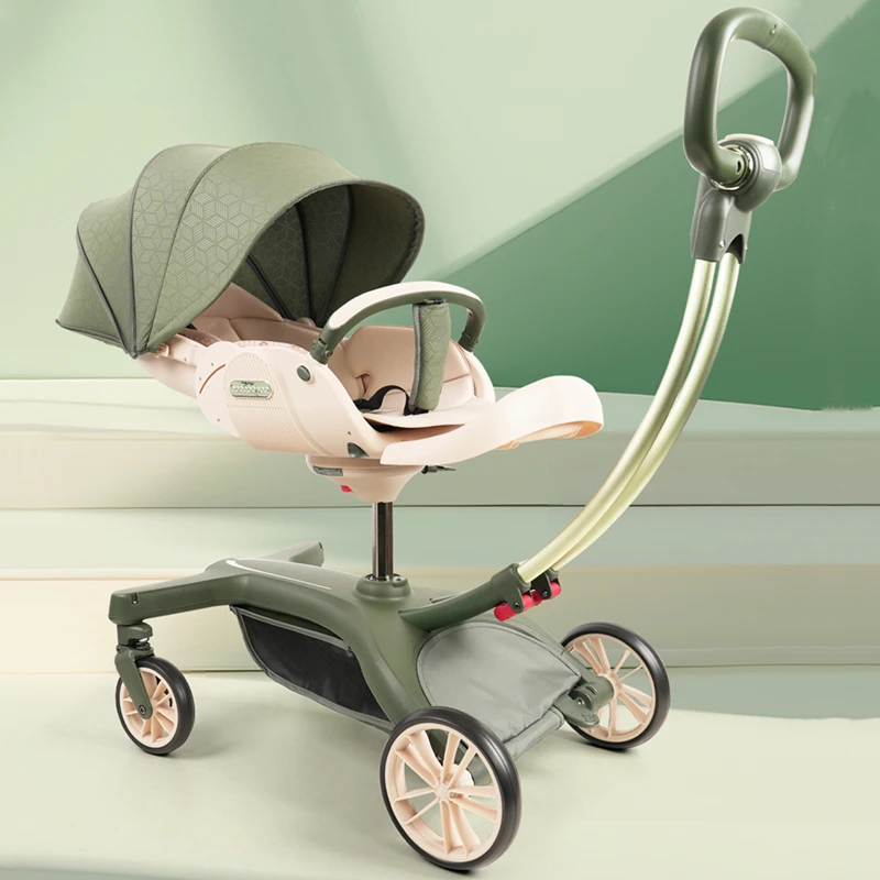 2024 New Upgraded Baby Stroller Lift Can Lie High Landscape Bidirectional Implementation of Sleeping Basket Child Strollers