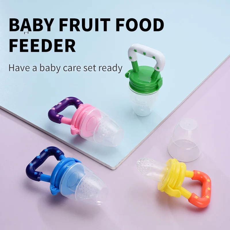 4Pcs Baby Pacifiers Feeder Set Kids Food Fruit Milk Feeder Nipples Newborn Nipple Fresh Fruit Food Vegetable Feeding Soother