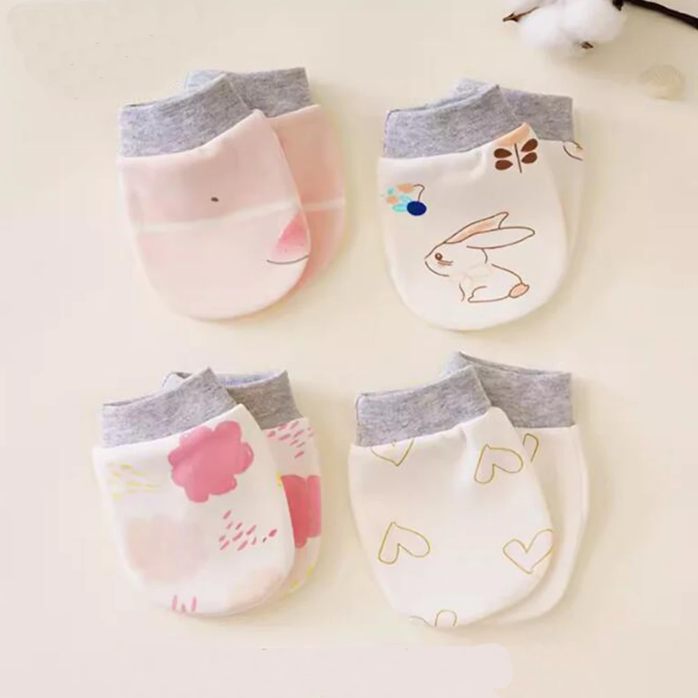 5 Pairs/Set Baby Cotton Soft Mitten Newborn Anti-eat Hand Anti Scratch Face Protect Glove Baby Gloves 0-3 Months