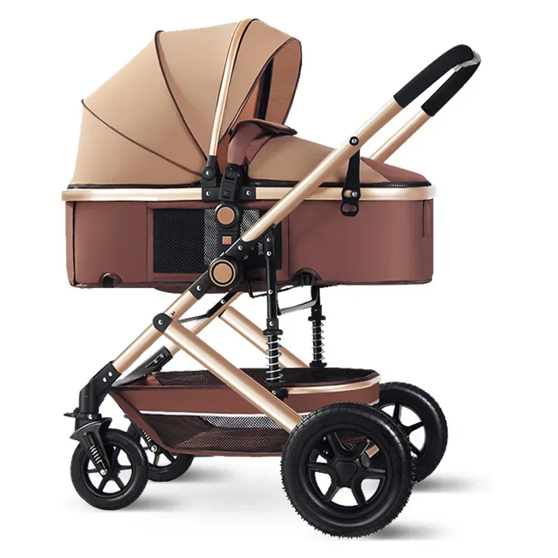 Adjustable Luxury Baby Stroller 3 in 1 Portable High Landscape Luxury Stroller Hot Mom Pink Stroller Travel Pram Pushchair