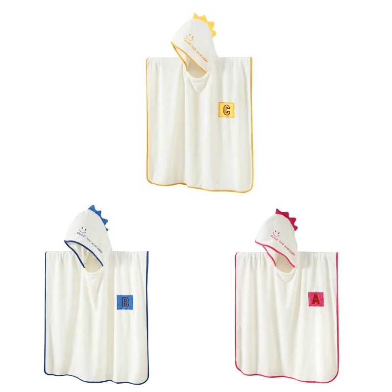 Baby Bath Towel Cartoon Dinosaur Hooded Cloak Cozy Bathrobe for Toddler Boy Girl