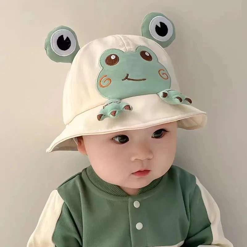 Baby Bucket Hat for Kids Spring Outdoor Boys Girls Sun Hat Summer Cute Frog Toddler Children’s Fisherman Cap Cotton