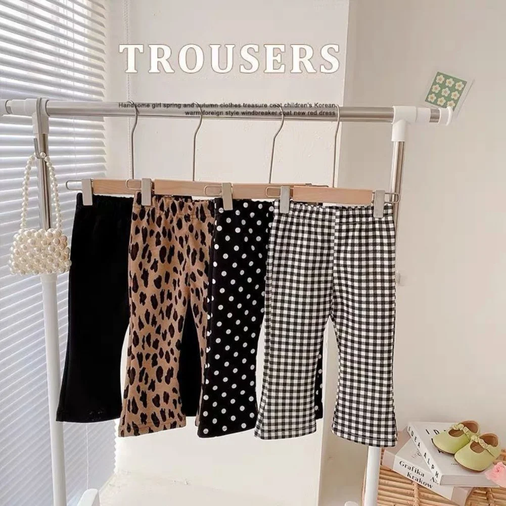 Baby Girls Boot Cut Pant 2023 Spring New Baby Flare Pants Casual Girls Leggings Children Cute Trousers Kids Cotton Pants 1Y-12Y
