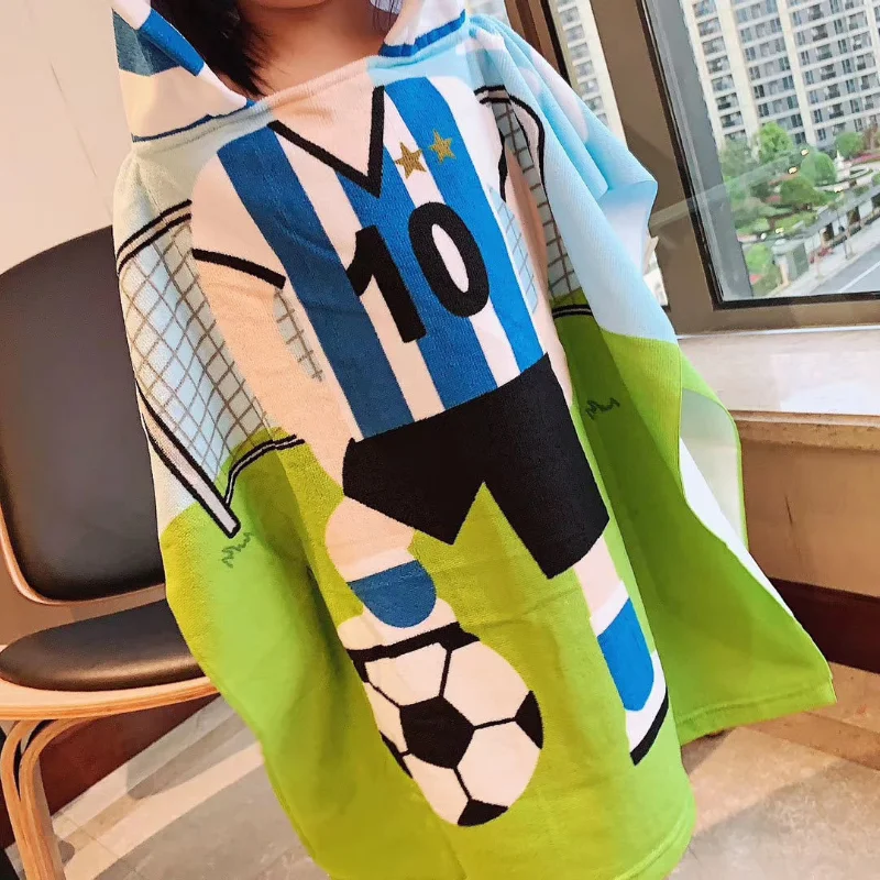 Baby Hooded Bathrobe Cartoon Print Dinosaur Absorbent Washcloth Microfiber Bath Towel Suitable Boys Girls Newborn Wrap Blanket