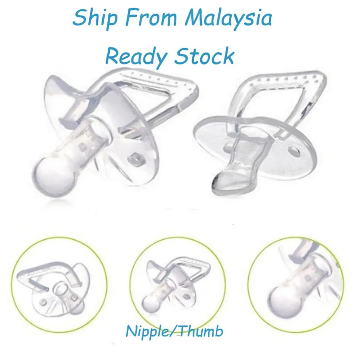 Baby Silicone Nipple Pacifier Teether Soother Round/Flat