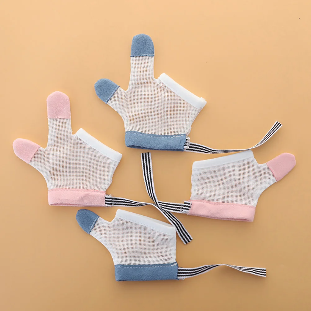Baby Teething Gloves Nylon Half-Finger Baby Gloves Chewable Newborn Nursing Teether Infant Sucking Fingers Toy