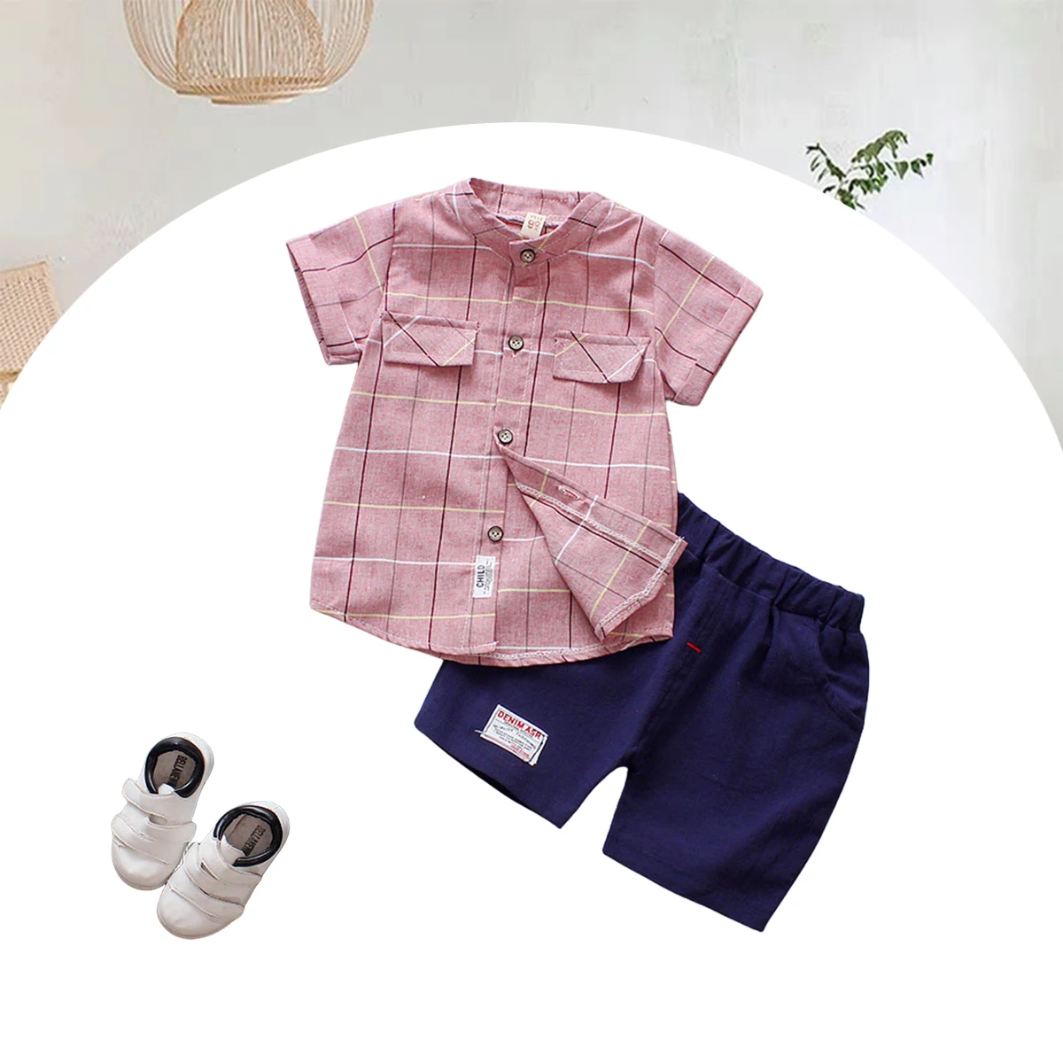Boys set summer short sleeved shirt Korean version children’s clothing baby summer casual breathable two-piece set