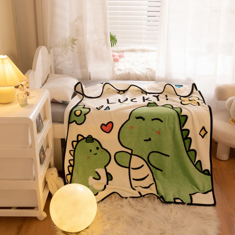Cartoon Flannel Baby Blanket Swaddle Blanket Super Soft Summer Air Conditioning Nap Blanket Kids Blanket Children’s Day Gift