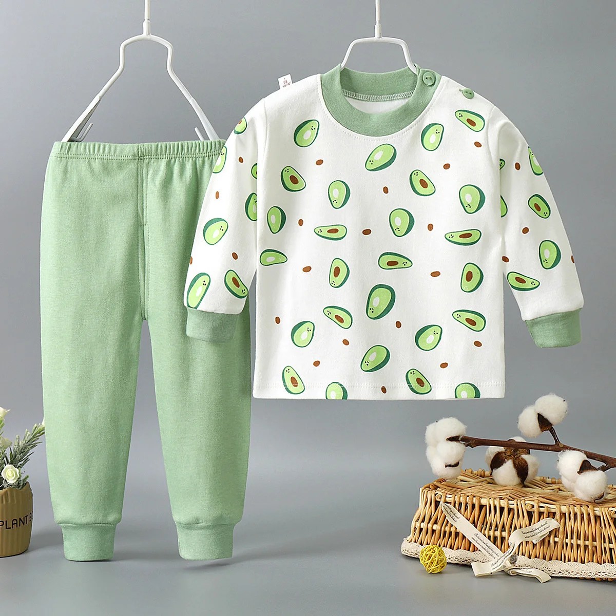 Cartoon Pajamas Suits Children’s Baby Boys Girls Spring Autumn Sleepwear Home Clothes Cotton Autumn Long Trousers Kids Pijamas