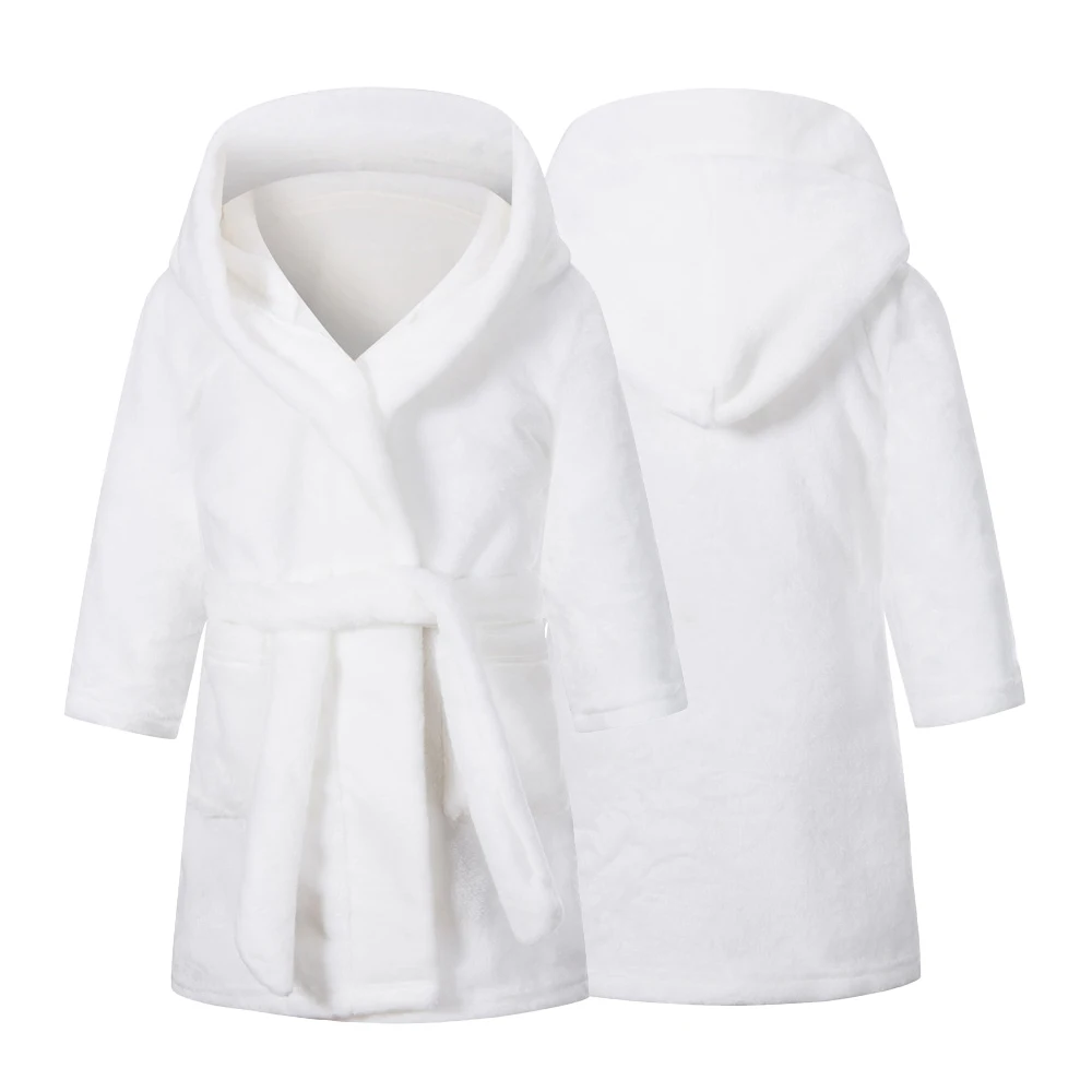 Children’S Pajamas And Bathrobes Solid Color Soft Robe Personalized Princess Sleepwear Warm Loungewear Home Clothes 2-12Years