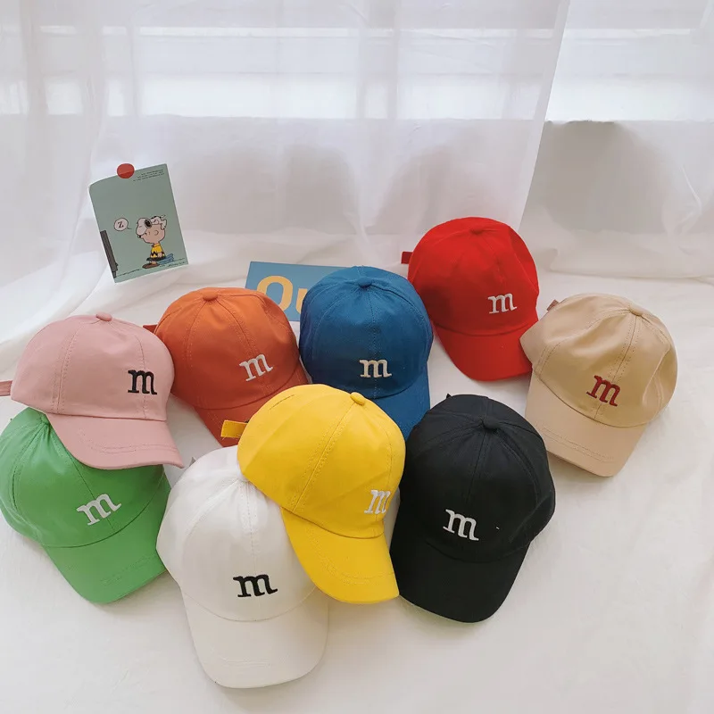 Children’s Kids Baseball Cap for Girl Boy Spring Summer Baby Sun Hat M Letter Embroidered Toddler Peaked Caps кепка 아기모자
