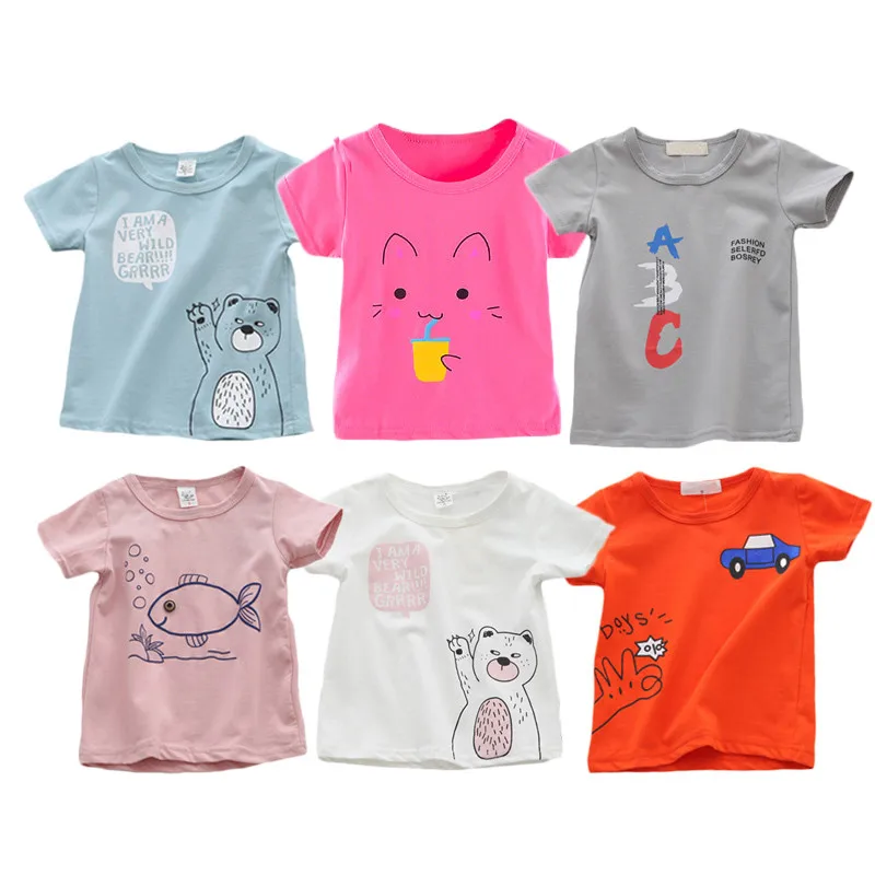 Clearance Sale Summer Baby Girls Boys T-shirts Cotton Short Sleeve Clothes Tops Casual Children’s Clothing Outfits 6M-24M