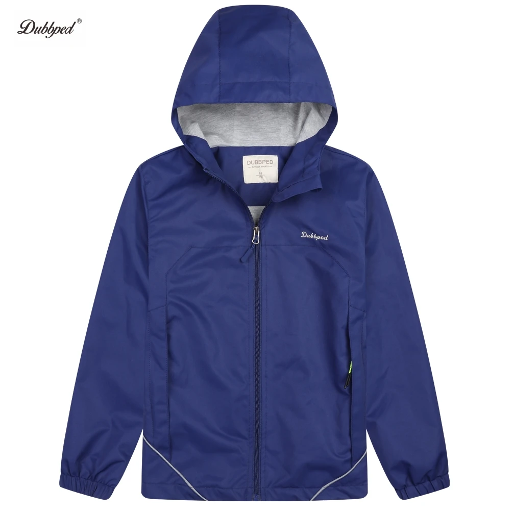 Dubbped Boys Jackets Outerwear Spring reflektion Girls Coat Autumn Children Hooded Windbreaker Kids Waterproof Hoodies Jacket