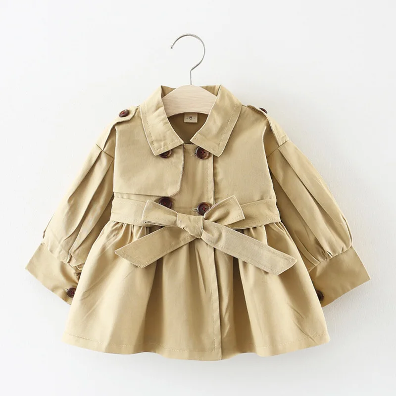 Fashion Baby Trench Coat Cotton Autumn Spring Baby Girl Clothes Kids Jackets for Girls Coats Infant Outerwears Clothing
