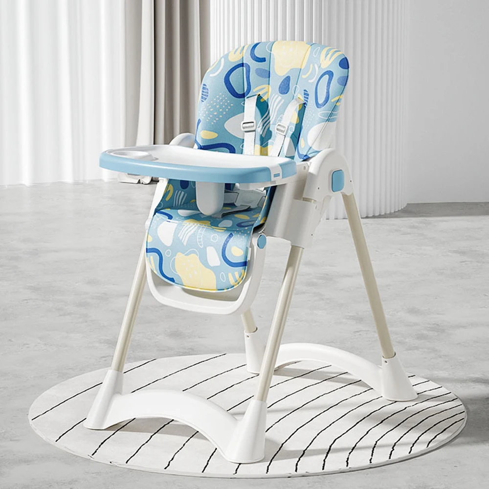 Folding Baby High Chair 6 Months Plus, 2-in-1 with Footrest, Detachable Double Tray, Easy to Clean Feeding