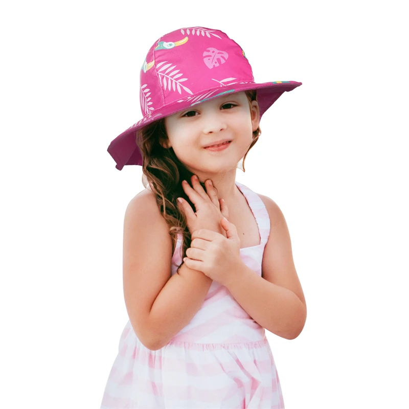 GEMVIE Wide Brim Children Sun Hat Kids Bucket Cap Summer Beach Girls Travel Outdoor New Fashion Cute Casual Sun Hats