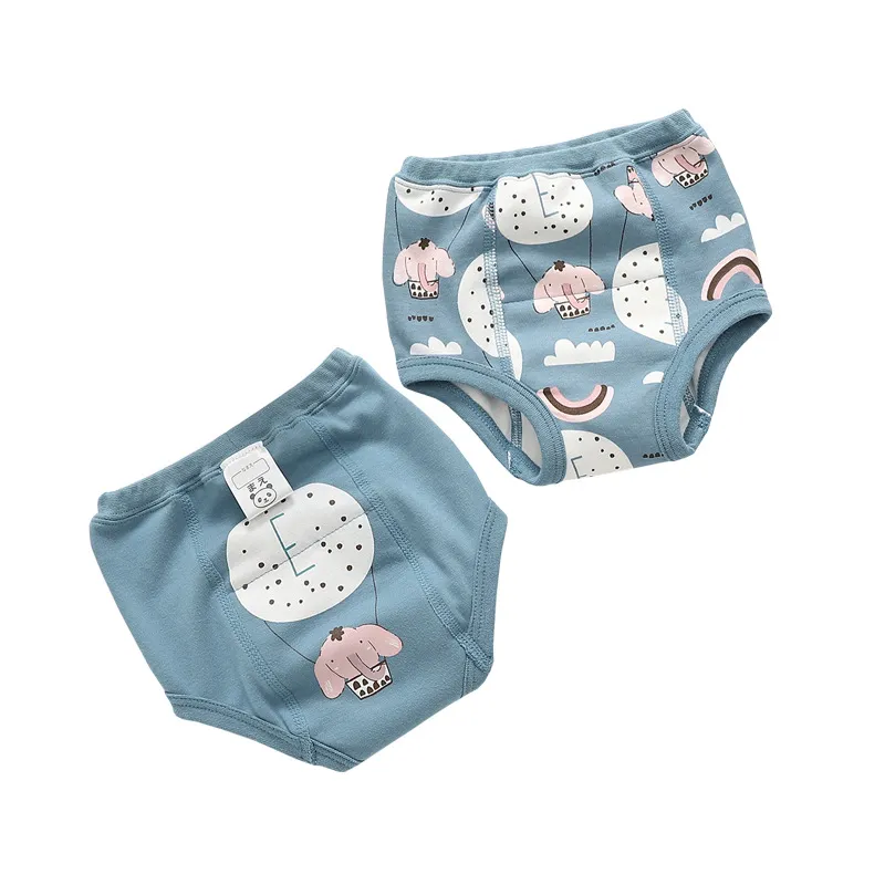 Happyflute 2Piece/Set Baby Cotton Waterproof Trainning Pants Children’s Breathable Washable Diaper Pants