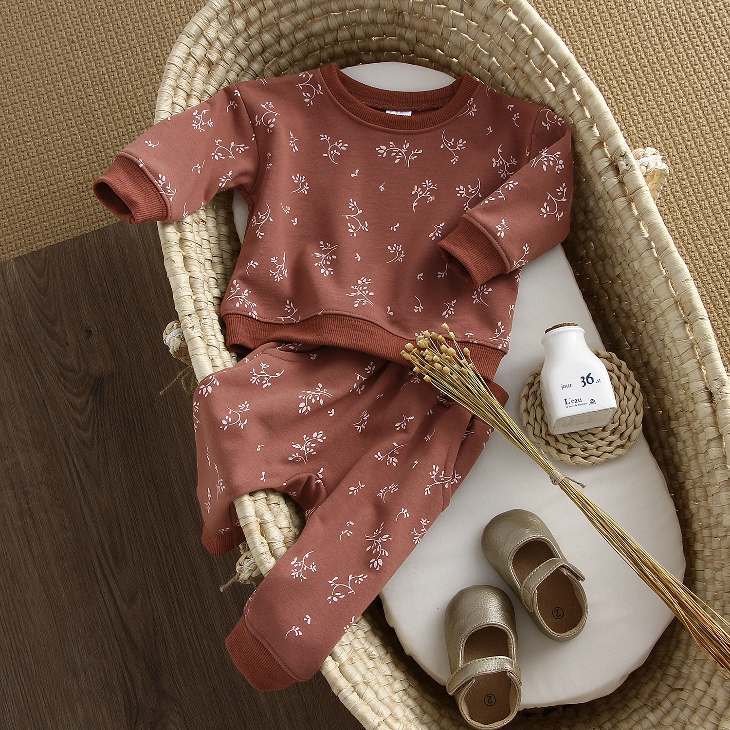 Infant Baby Boys Girls Clothes Autumn Long Sleeve Cotton Baby Sweatshirt Tops + Pants Toddler Clothing Outfit Set For 0-3Years