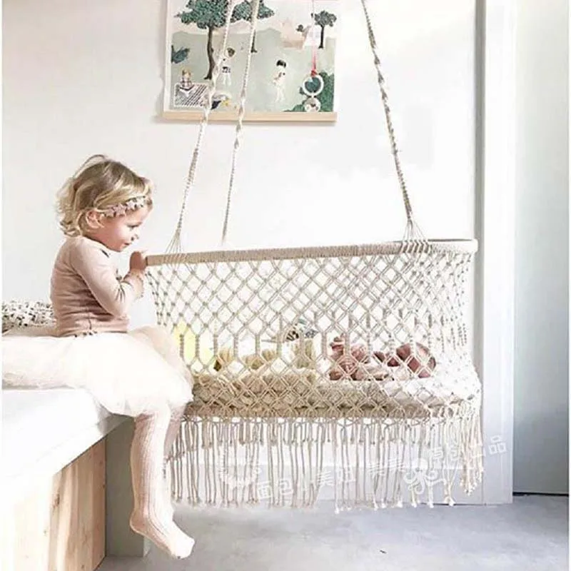 Infant Hanging Cradle Crib, Baby Bassinet and Portable Swing for Nursery
