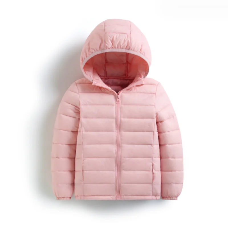 Kids Boy Lightweight Down Jacket Autumn Winter Coats Children Girl Warm Hooded Outerwear Teen Students Cotton Clothes 6-14 Years