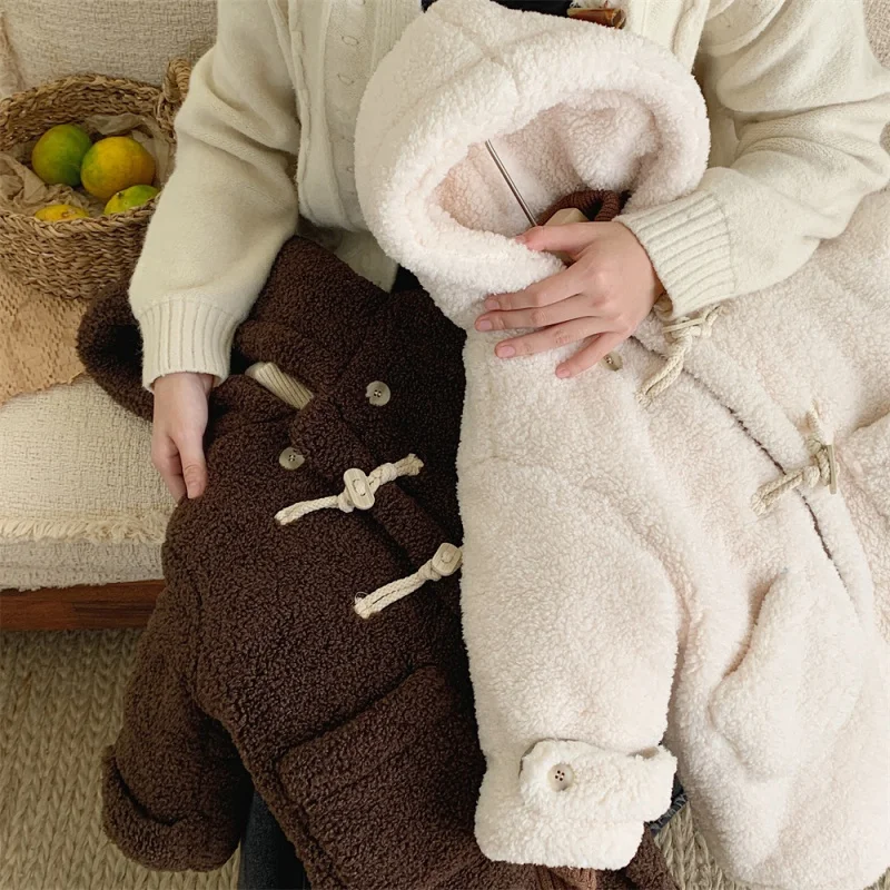Kids’ Overcoat Autumn and Winter Clothing 2023 New Boys’ Fleece-Lined Thickened Korean Style Lamb Wool Long Warm Coat Winter