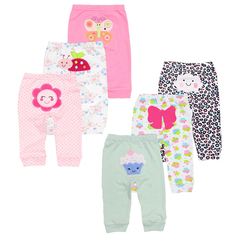 New 3pcs/lot 2023 cotton baby clothes harem toddler Pants baby girl trousers Mid Waist 3-24 months Newborn Unisex Baby Leggings