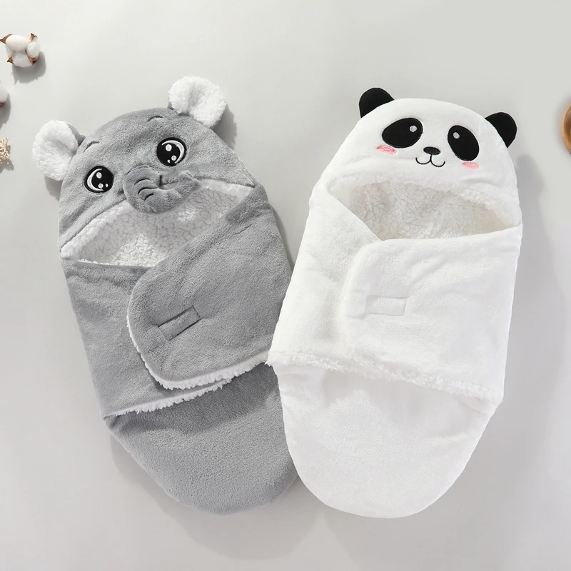Newborn Baby Wrap Blankets Soft Warm Flannel Baby Sleeping Bags Cartoon Cocoon for babies Cute Baby Sleepsack 0-9 Months