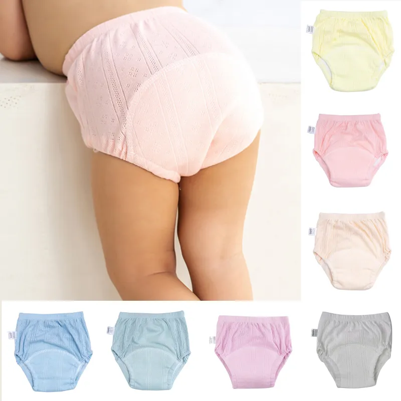 Newborn Training Pants Baby Shorts Solid Color Washable Underwear BABY Boy Girl Cloth Diapers Reusable Nappies Infant Panties