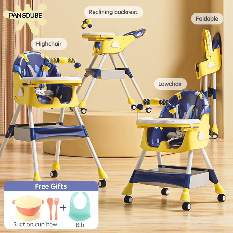 PANGDUBE Baby High Chair to Eat Reclining Infant Baby Eating Chair with Bib&Bowel Baby Chair for Feeding