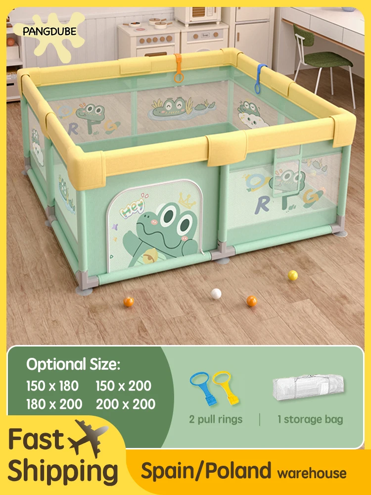PANGDUBE Crocodile Baby Play Fence with Storage Bag & Hand Rings Playpen for Baby Playground Baby Ball Pool Children’s Playpen