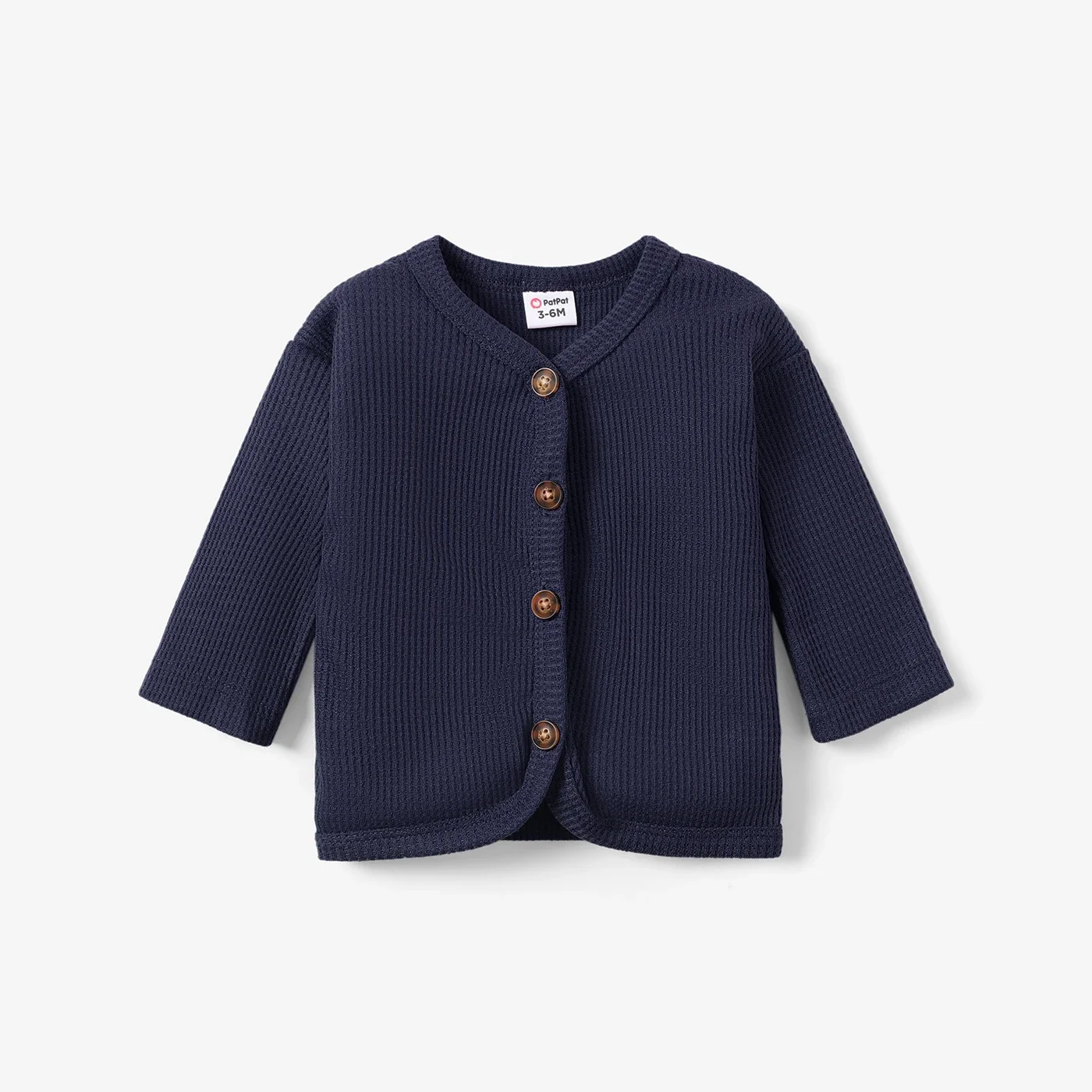 PatPat Baby Boy/Girl Casual Wafer Checkered Coat Jacket Casual/Outdoor Solid color Suitable for Autumn Season