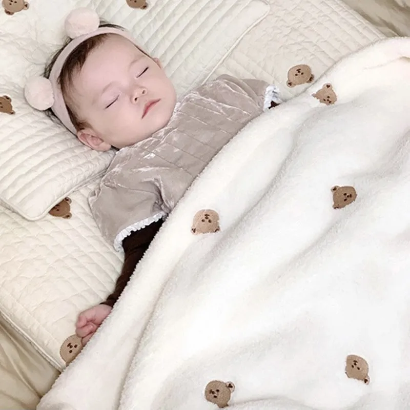 Soft Fleece Blanket Swaddling Blankets for Baby Newborn Bed Children’s Bedding Flannel Warm Swaddle Envelope Stroller Wrap Bebe