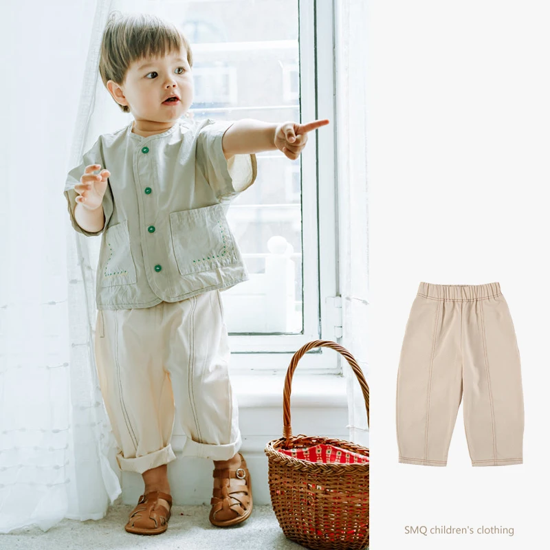 Spring Autumn baby boy girl Children Trousers for kids cotton Fashion Casual Long Pants for 1-6 Years straight Trousers