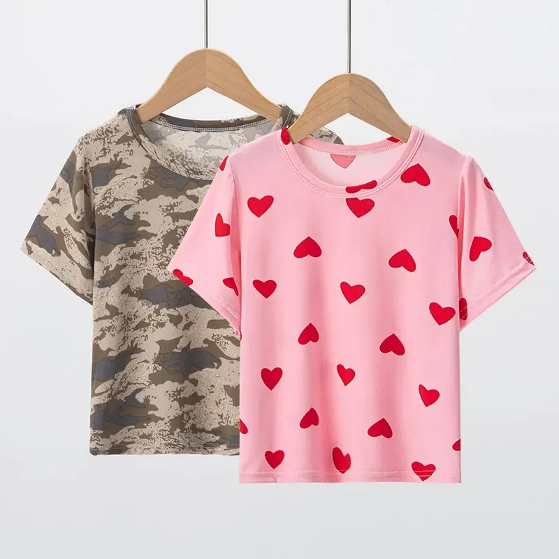 Summer Children Short-sleeved Handsome Boy T-shirt Comfortable Cute Big Girl Half-sleeved Shirt