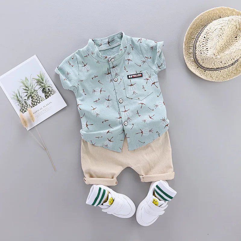 Summer Cotton Baby Boys Clothes suits Fashion Children’s girls Shirt with Shorts 2-Piece Sets