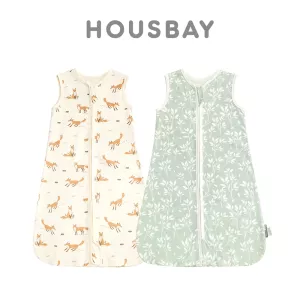 0-24 Months Baby Sleeping Bag Summer Thin Layer Sleep Sacks 0.5Tog One-Piece Sleepwear Beige Wheat Printed Anti-Kick Blanket
