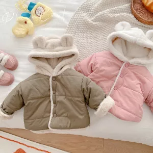 0-5 Years Old Children's Cotton Winter Newborn Clothing Baby Girls Newborn Hooded Warm Cotton Jacket