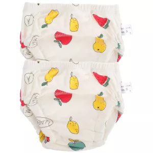 2 Pcs Baby Training Pants Newborn Diapers Washable for Toddler Cotton Pure Cloth