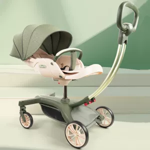 2024 New Upgraded Baby Stroller Lift Can Lie High Landscape Bidirectional Implementation of Sleeping Basket Child Strollers