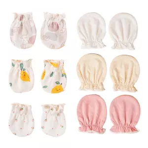 3 Pairs/Set Baby Cotton Soft Mitten Newborn Anti-eat Hand Anti-Grab Face Protect Glove Baby Mitten0-6M