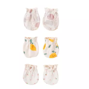 3Pairs Baby Cotton Soft Mitten Newborn Anti-eat Hand Anti-Grab Face Protect Glove