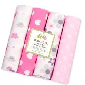 4pcs/pack 100% Cotton Receiving Baby Blanket Newborn 76x76cm Baby Bedsheet Supersoft Blanket Swaddle