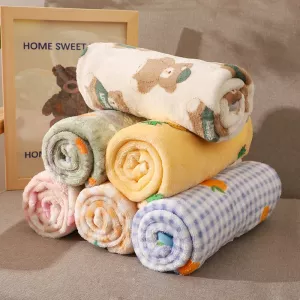 70*100cm Baby Swaddle Blanket Muslin Solid Color Cute Soft Printed Baby Wrap Quick-Drying Baby Bath Towel for Boys Girls