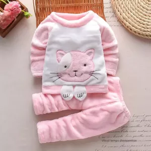 Autumn/winter Stylish Baby Pajama Set Women's Two-piece Winter Outfit Baby Homewear Children's Sleepwear