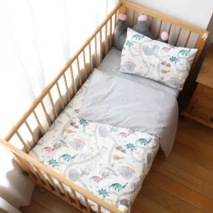 Baby Bedding Set Newborns Crib Kit Cotton Duver Cover Pillowcase Bed Sheet Mattress Cover For Boy Girl 3pcs Cot Kit No Filler