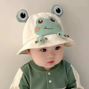Baby Bucket Hat for Kids Spring Outdoor Boys Girls Sun Hat Summer Cute Frog Toddler Children's Fisherman Cap Cotton